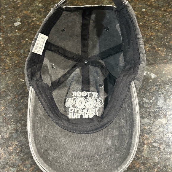 Gray Washed Cap with Embroidered Design - Picture 2 of 3